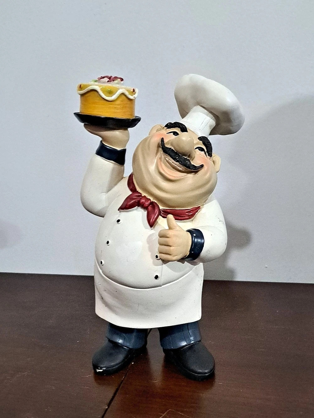 Chef Figurine Decor White & Blue